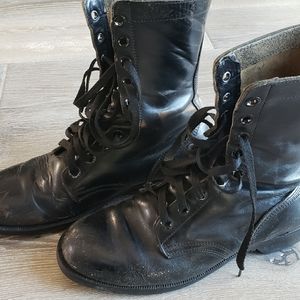 Black leather boots